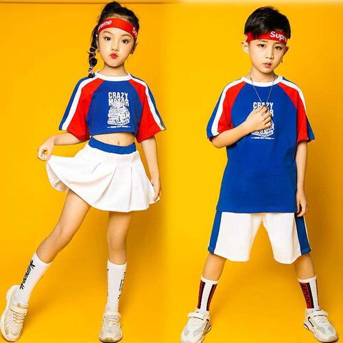 儿童表演服幼儿园舞蹈服嘻哈纯棉