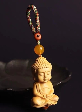 木质大日如来佛汽车钥匙