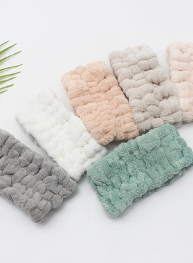 新款纯色简约宽边珊瑚绒