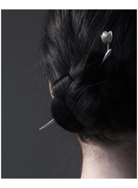 一株郁金香发饰高级感发