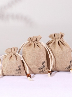 棉麻小布袋束口锦囊袋佛