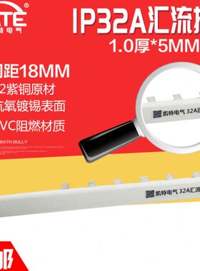 1P32A汇流排 紫铜1.0*5 DZ47空开连接铜排 C45断路器接线排KT001