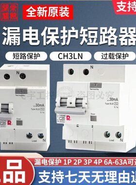 常熟开关厂漏电小型断路器D型CH3LN-63/2P C32/16A空气开关1P+N