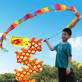 舞龙彩带健身甩甩龙幼儿园道具儿童广场舞带手耍龙空竹龙表演运动