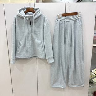加厚运动两件套 休闲卫裤 DW173 DW175欧洲站25冬拉链连帽加绒卫衣