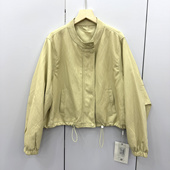 26612欧洲站2026春时尚 百搭下摆抽绳PU皮夹克外套女 立领拉链短款