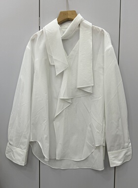 QYY26002欧洲站2026春新款时尚设计感宽松显瘦百搭纯色衬衫上衣女