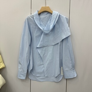 上衣女 设计感宽松显瘦百搭纯色衬衫 QYY26002欧洲站2026春新款 时尚