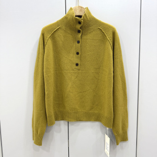 宽松显瘦针织衫 高领半开扣纯色百搭长袖 欧洲站25冬新款 8583