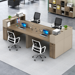 职员办公桌椅组合财务桌简约现代4人位办公桌隔断工位组合电脑桌