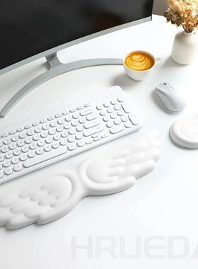 Keyboard Mouse Wrist Rest Angel Wing Memory Foam Mouse Pad S