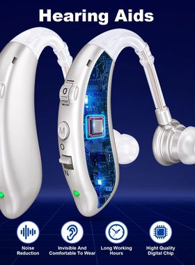 Pair Volume-Adjustable Invisible Hearing Aids Rechargeable P