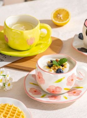 300ML Korean Style Hand Pinched Irregular Ceramic mug Hand-p