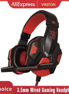 3.5mm Wired Gaming Headphones With Microphone 120° Adjustab