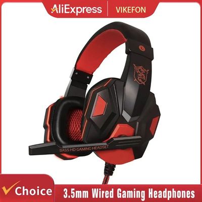 3.5mm Wired Gaming Headphones With Microphone 120° Adjustab
