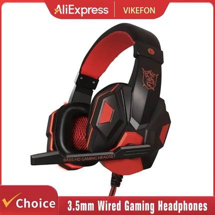 3.5mm Wired Gaming Headphones With Microphone 120° Adjustab
