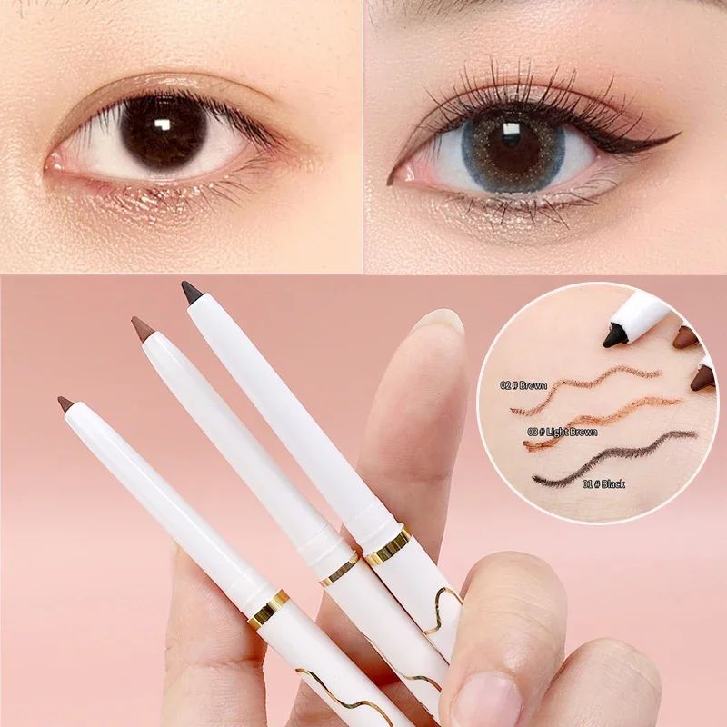 Waterproof Eyeliner Gel Pencil Lasting Smooth Black Brown Wh