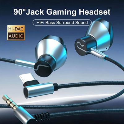 90° Jack Wired Gaming Headset Type C HiFi Surround Sound Wi