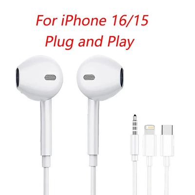 Original Wired Earphones For iPhone 17/16/15/14/13/12/11 Pro
