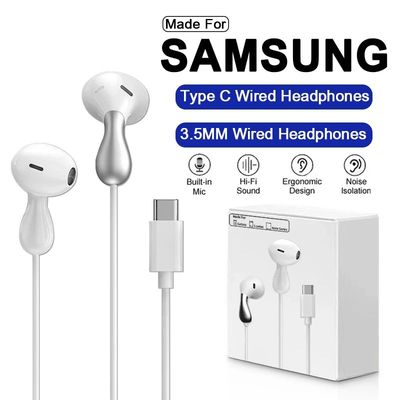 USB Type C Wired Earphone For Samsung Galaxy S25 S24 S23 S22