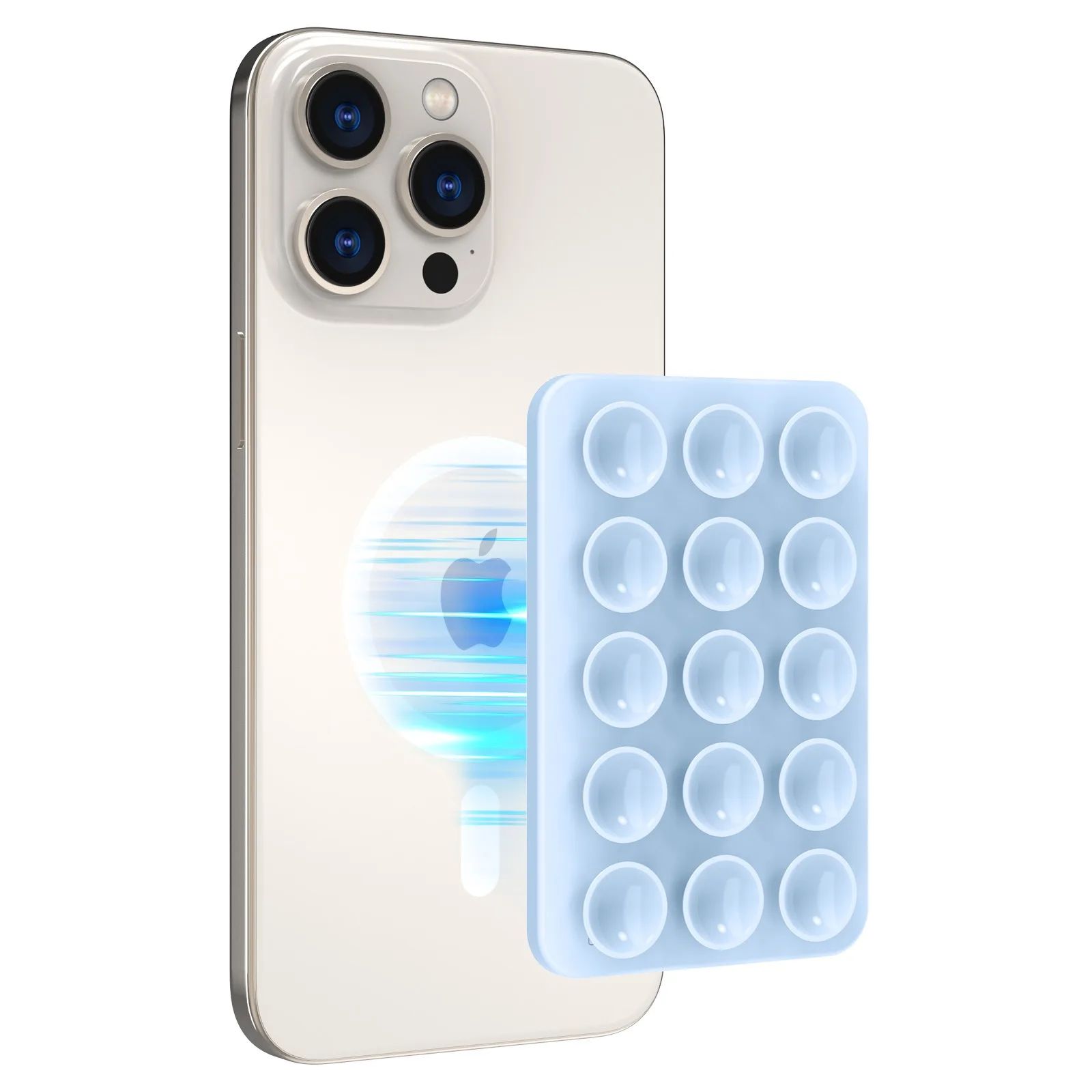 Magnetic Silicone Suction Pad Card Holder  For Mobile Phone