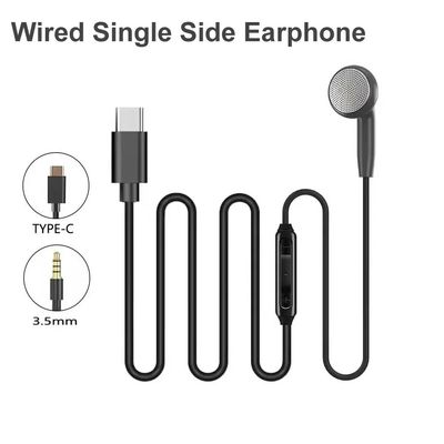 USB C Single Side Headphone for Samsung S23 FE S22 S21 S20 A