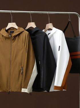 PSENY男装跃可甄选高端风壳冲锋衣男士外套意式轻奢黑标激光夹克