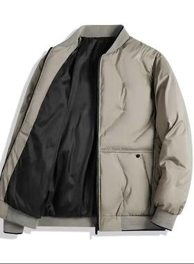 梦鲸好物男装2025秋冬新款男士短款立领羽绒服PSENY休闲棉服外套