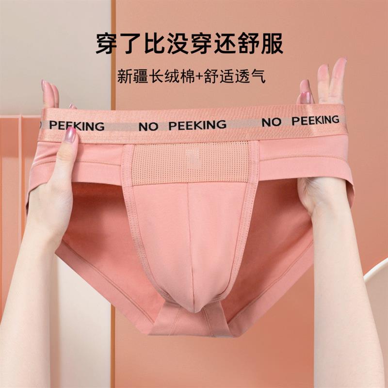 时尚酷将企业店三角男士内裤纯棉透气纯欲风U型舱大囊袋中腰内裤