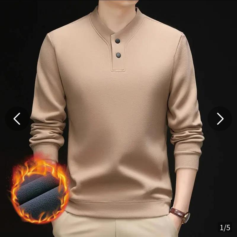 舒雯轩男士POLO衫秋季新款加绒加厚卫衣商务休闲上衣静蔚优选男装