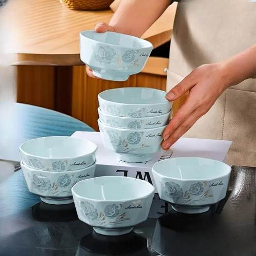 景德镇陶瓷碗家用2025新款餐具套装防烫乔迁轻奢加厚影青瓷吃饭碗