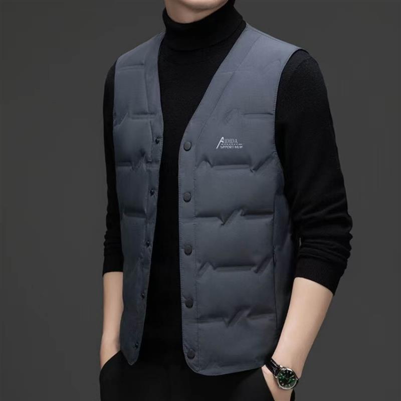 玟若百货男装男士羽绒马甲秋冬款爸爸坎肩中老年内穿轻薄保暖背心