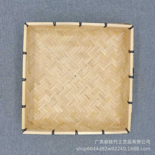 端午节粽子竹编包装盒子 竹制四方形盒月饼展示礼盒 编织收纳盒批