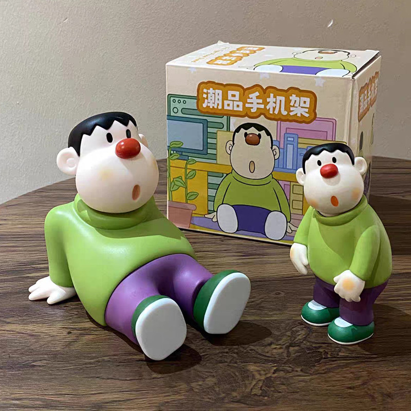 可爱胖虎手机支架车载桌面摆件