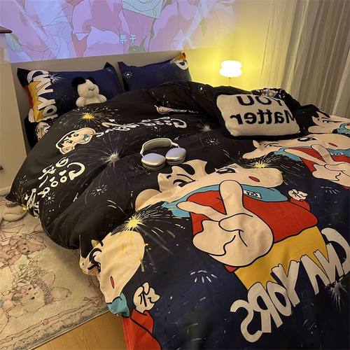 卡通ins风蜡笔小新黑色非