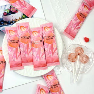 GINMAR金玛冻干草莓果芯棒棒糖结婚喜糖果硬糖儿童节生日零食散装