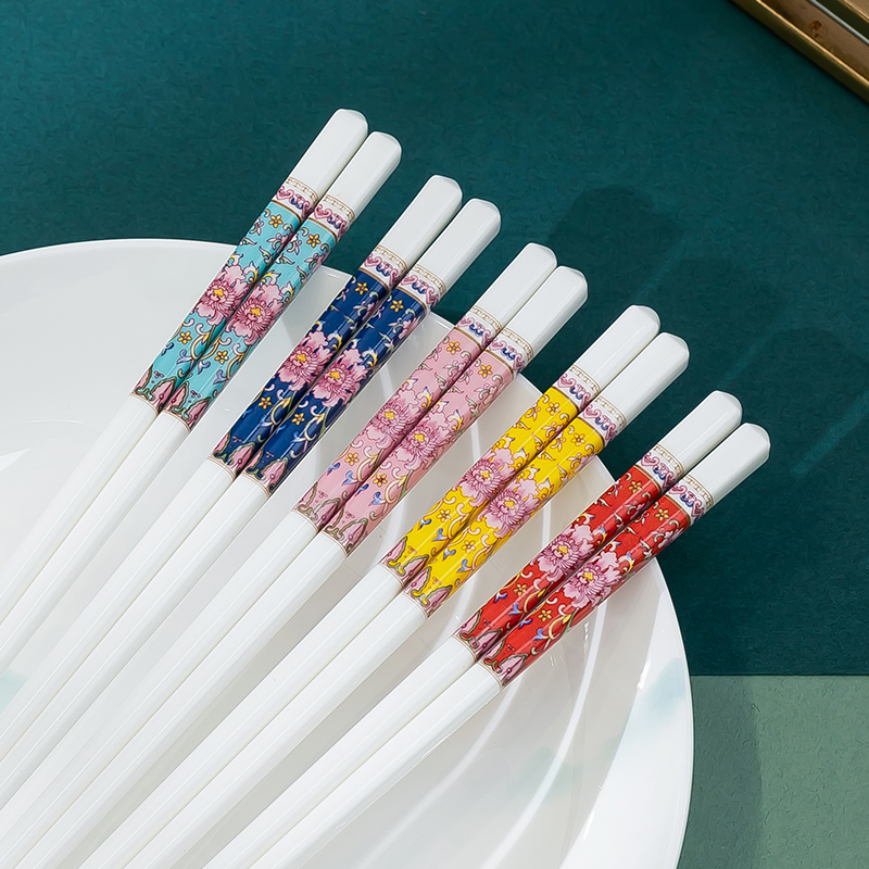 景德镇珐琅彩陶瓷防霉抗菌筷子