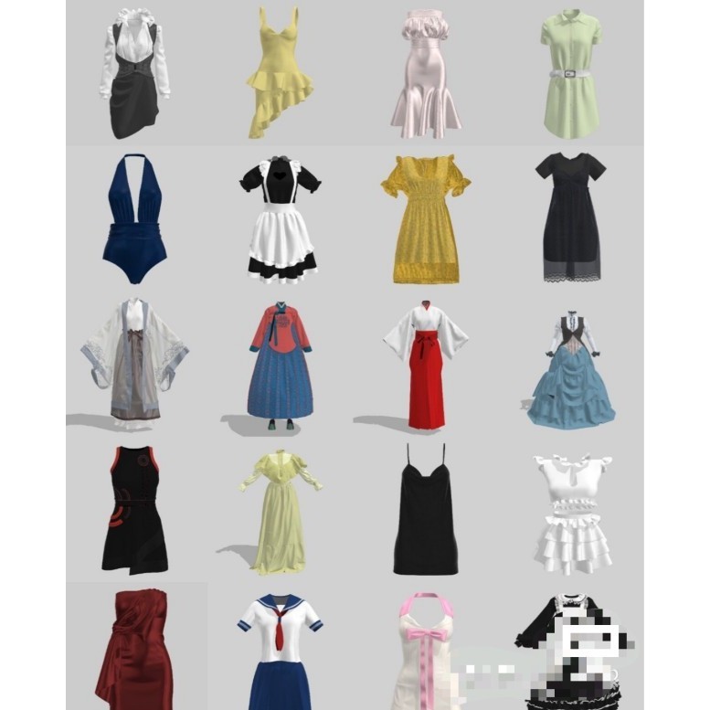 Marvelous Designer clo 3d 收集整理的200多个MD服装源文件