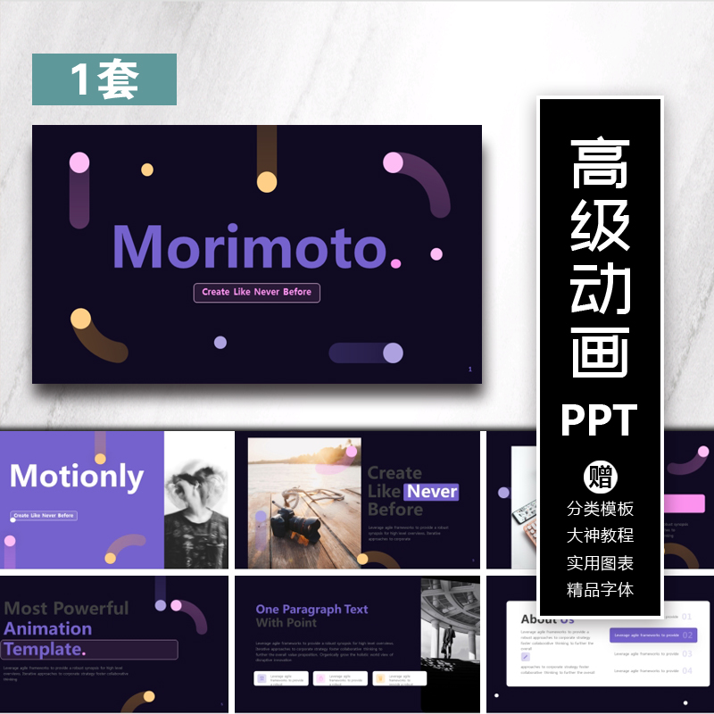ppt模板高级动画动态商务工作总结汇报教学答辩演讲高端欧美模版