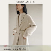 加厚外套女冬 领双面羊毛呢子大衣小个子中长款 到手799元 西装