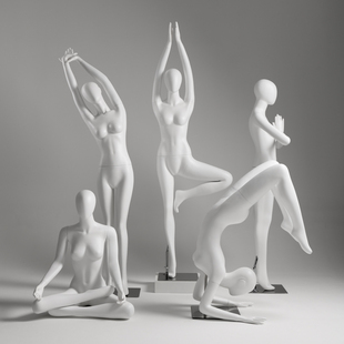 服装店运动模特展示架女装全身假人偶瑜伽人体模型橱窗陈列道具