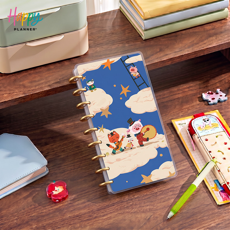 【小羊云游记-笔记本】THE HAPPY PLANNER中号金属环半幅点横线笔记本活页本手账蘑菇环文创送礼