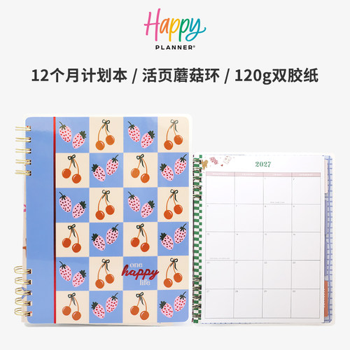 【樱莓派对】THE HAPPY PLANNER 26.7-27.6中号B5仪表盘计划本线圈方孔活页本文创（方孔易变形 介意慎拍）