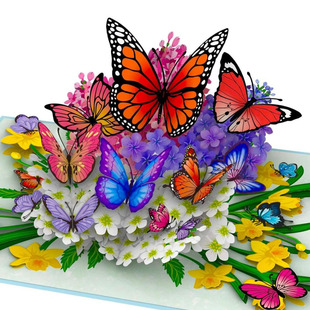 Butterflies in Nature Pop Up Card - 3D Butterfly Card gifts