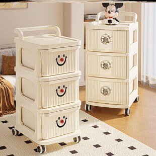 抽屉式家用桌下零食玩具储物柜收纳柜移动分层小推车免安装置物架