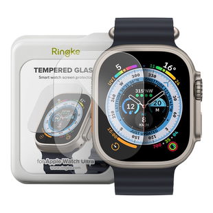 韩国Ringke高清钢化膜适用于Apple Watch Ultra 3/2/1 苹果手表表膜全屏iWatch贴膜保护膜