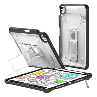 韩国Ringke支架平板壳适用苹果2024iPadPro13/11高防护平板保护壳Air7/6透明黑边带笔槽2025类纸膜钢化膜