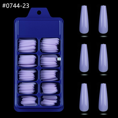 100Pcs Long Ballerina Fake Nails Candy Colors Natural Coffin