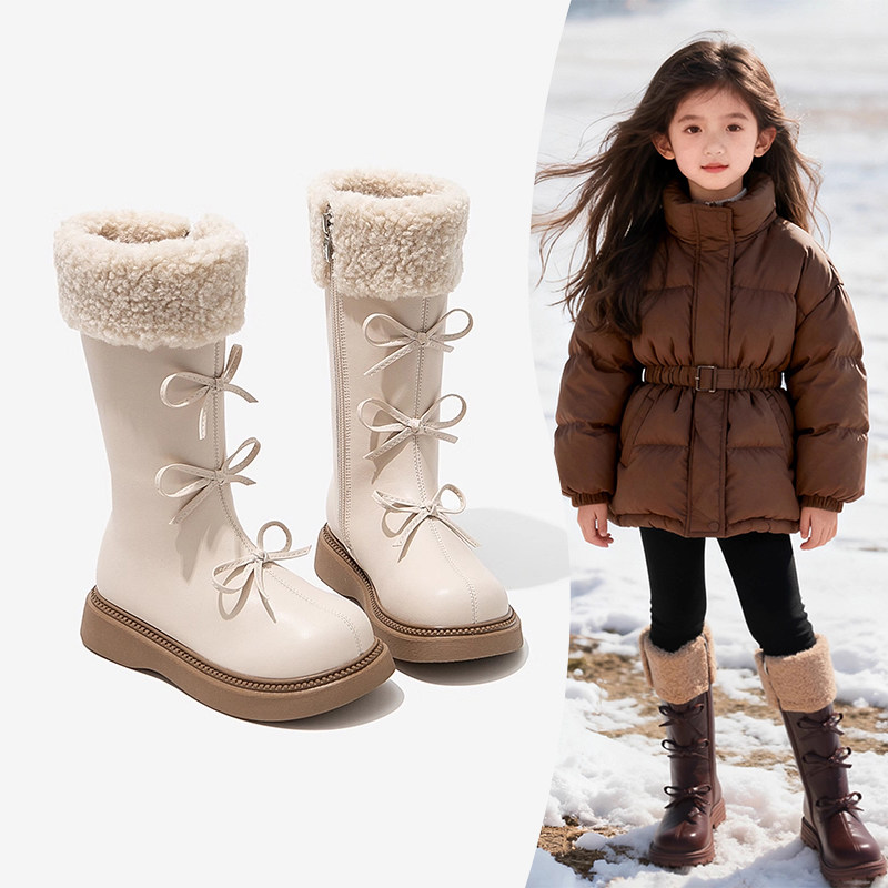 女童靴子加绒洋气长靴2025冬季新款儿童皮靴保暖雪地靴小女孩棉靴,童鞋/婴儿鞋/亲子鞋,皮靴,淘宝优惠券,粉丝福利购,淘宝优惠卷