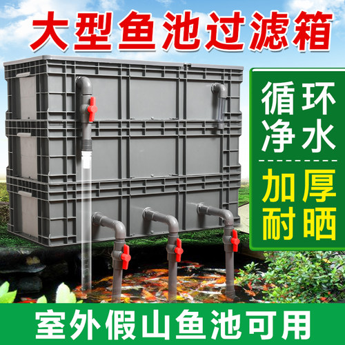 户外鱼池过滤周转箱鱼缸上过滤盒